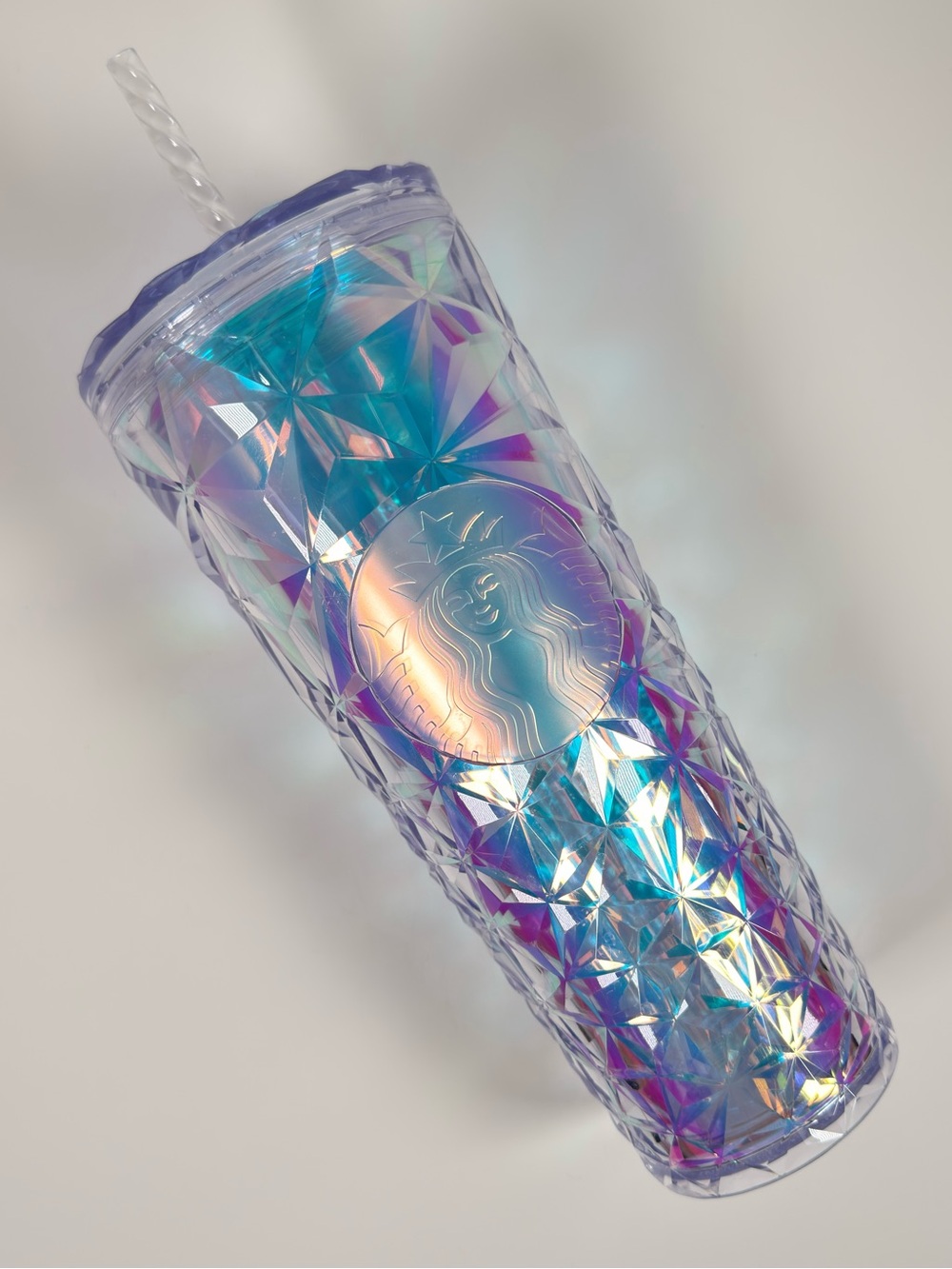 Starbucks 2023 Holiday Diamond Iridescent Venti Cold Cup Tumbler 24 oz NWT New